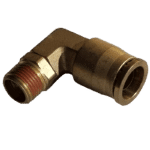 5/8 Hose x 3/8 NPTF Male - Male 90 Degree Elbow Swivel - Brass Push Fit Brake 5/8 -