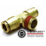 1/4 Hose x 1/8 NPTF Male - Tee - Brass Push Fit Brake 1/4 -