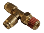1/4 Hose x 1/4 NPTF Male - Male Run Tee Connector Swivel - Brass Push Fit Brake 1/4 -