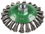 Wire Brush Stainless Steel Bevel Brush 115mm M14 x 2.0 Twit Knot 0.5mm - Image 2