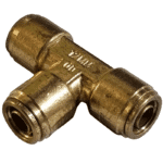 12mm Hose x 12mm Hose - Tee - Brass Push Fit Brake - Image 2