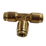 1/4 Hose x 1/4 Hose - Tee - Brass Push Fit Brake 1/4 -
