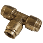 3/8 Hose x 3/8 Hose - Tee - Brass Push Fit Brake - Image 2