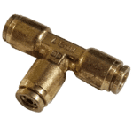 6mm Hose x 6mm Hose - Tee - Brass Push Fit Brake - Image 2