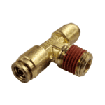 1/4 Hose x 1/4 NPTF Male - Tee - Brass Push Fit Brake 1/4 -