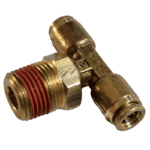 1/4 Hose x 3/8 NPTF Male - Male Branch Tee Swivel - Brass Push Fit Brake - Image 2