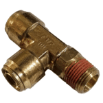 1/2 Hose x 3/8 NPTF Male - Male Run Tee Connector Swivel - Brass Push Fit Brake - Image 2
