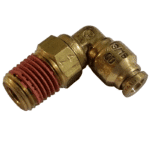 3/16 Hose x 1/4 NPTF Male - Male 90Deg Elbow Swivel - Brass Push Fit Brake - Image 2
