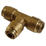 10mm Hose x 10mm Hose - Tee - Brass Push Fit Brake - Image 2