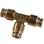 3/16 Hose x 3/16 Hose - Tee - Brass Push Fit Brake - Image 2