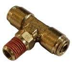 10mm Hose x 1/4 NPTF Male - Male Branch Tee Swivel - Brass Push Fit Brake - Image 2