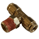 3/8 Hose x 3/8 NPTF Male - Male Branch Tee Swivel - Brass Push Fit Brake - Image 2