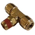 1/2 Hose x 3/8 NPTF Male - Male Branch Tee Swivel - Brass Push Fit Brake - Image 2