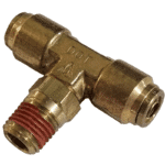 8mm Hose x 1/4 NPTF Male - Male Branch Tee Swivel - Brass Push Fit Brake - Image 2