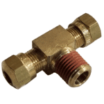1/4 Hose x 1/4 NPTF Male - Tee - Compression Fitting - Image 2
