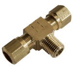 3/8 Hose x 1/4 NPTF Male - Tee - Compression Fitting - Image 2