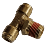 1/2 Hose x 1/2 NPTF Male - Male Branch Tee Swivel - Brass Push Fit Brake - Image 2