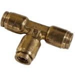 1/4 Hose x 1/4 Hose - Tee - Brass Push Fit Brake 1/4 -