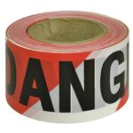 DANGER black on red/white tape