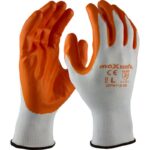 Maxisafe Red Nitrile Coated Polyester Glove  pack of 5 pairs