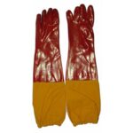 Red PVC Glove  60cm Shoulder Length