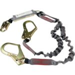 Maxisafe Double Elasticated Lanyard w/ Snaphook & Scaffold hook  140kg rating - 2m