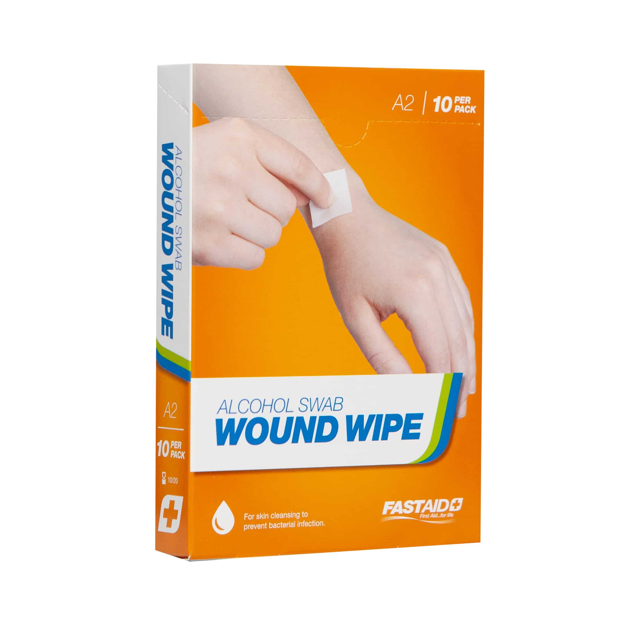 FastAid A2 Wound Wipe Alcohol Swab 10pk - A2-FASTAID