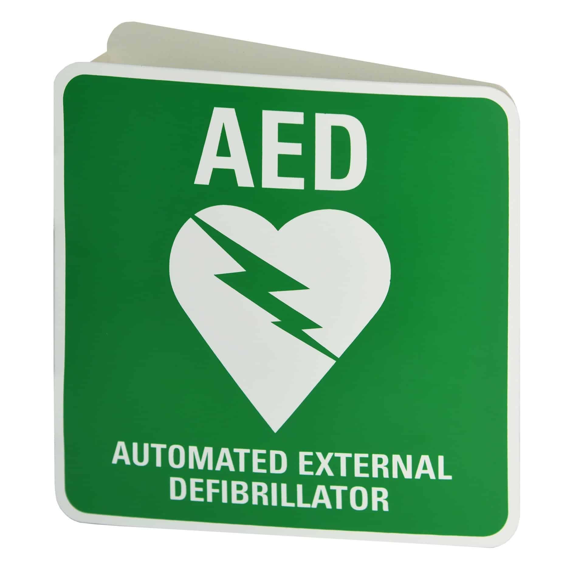 FastAid Defibrillator Angled Wall Sign 225 x 225mm - RD5200