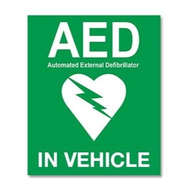 FastAid Defibrillator In Vehicle Sticker 100 x 120mm - RD5102